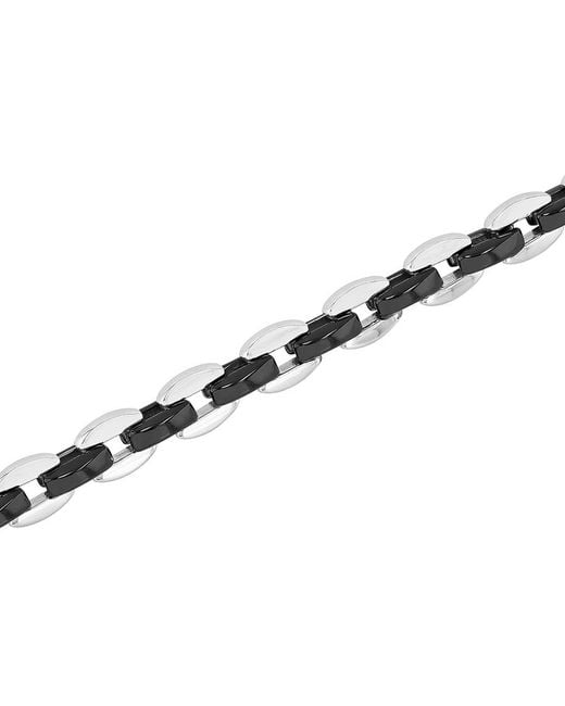 Robert Alton Metallic Oval Chain Link Stainless Steel Bracelet for men