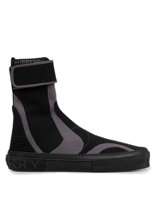 Burberry Black Knitted Sub High-top Sock Sneakers for men