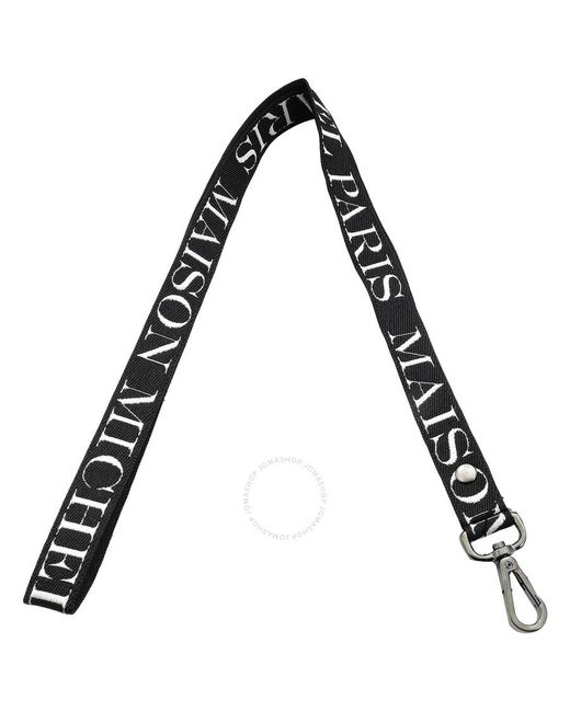 Maison Michel Black Martine Sangle Logo Shoulder Strap