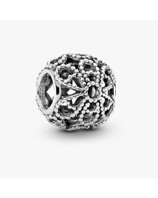 Pandora White Openwork Roses Charm