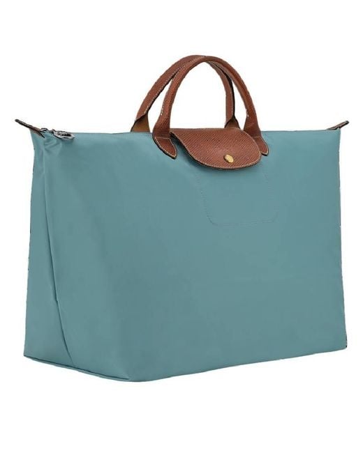 Longchamp Blue Le Pliage Original L Top Handle Bag