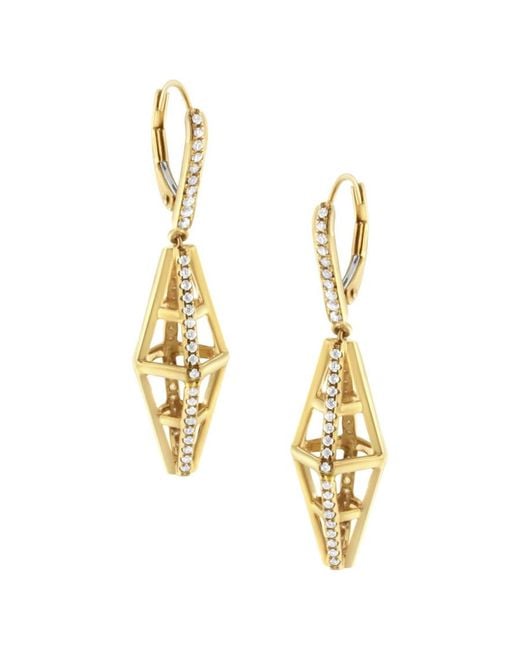 Haus of Brilliance Metallic 14K 5/8 Cttw Diamond Geometrical Pillar Drop And Dangle Earrings (G-H, Si1-Si2)