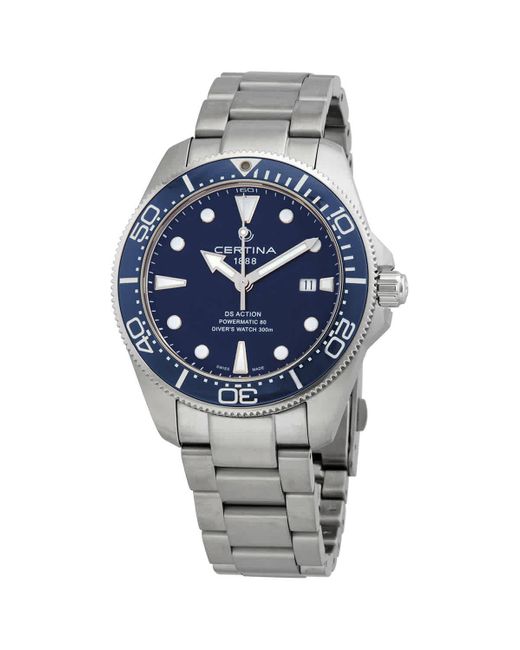 Certina Ds Action Diver Automatic Blue Dial Watch in Metallic for Men ...