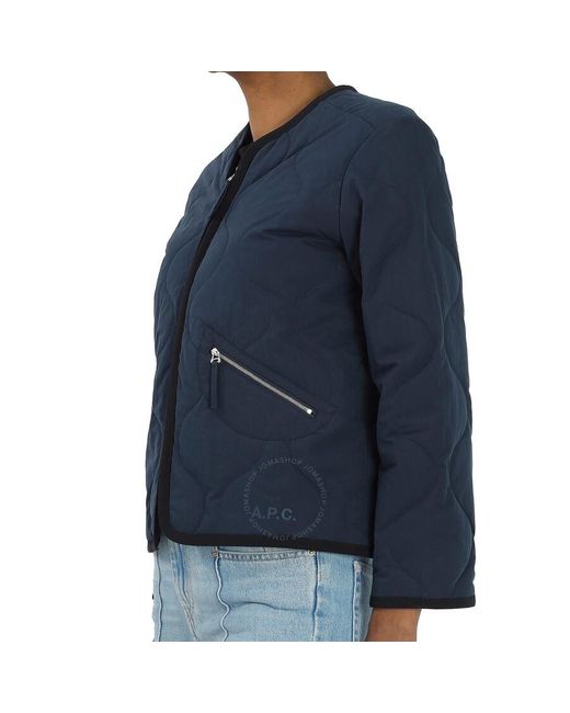 A.P.C. Blue Dark Navy Nath Quilted Cotton Jacket