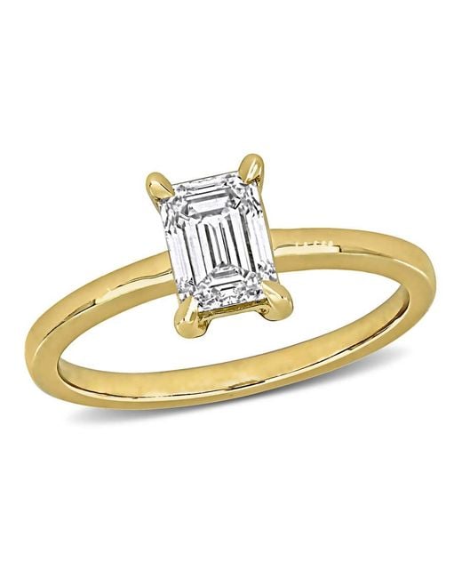 Created Forever Metallic 1Ct Tw Emerald-Cut Lab Grown Diamond Solitaire Engagement Ring