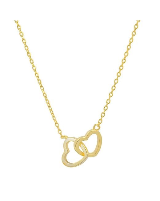 Kylie Harper Metallic 14K Over "Interlocking Love" Hearts Necklace