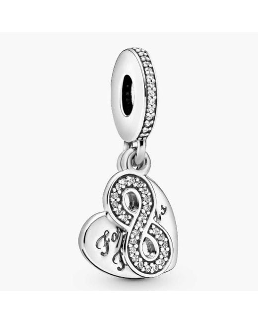 Pandora White Forever Friends Heart Dangle