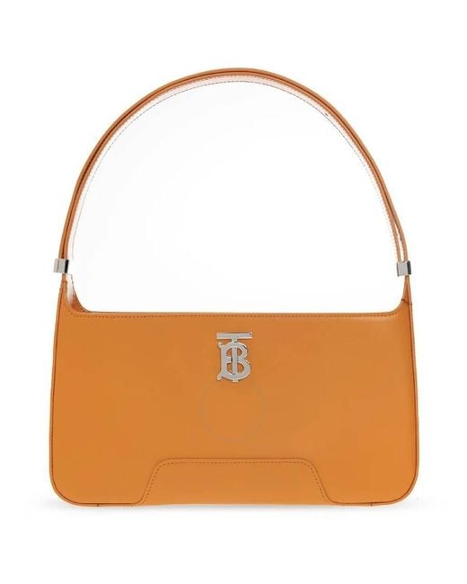 Burberry Orange Leather Tb Shoulder Bag