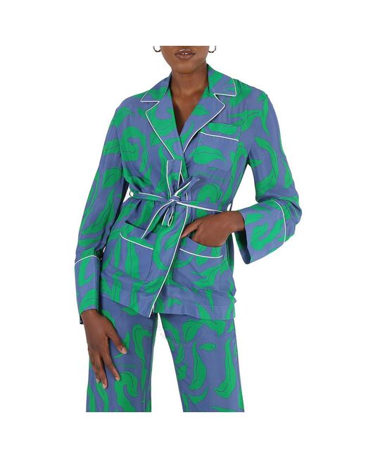 Off-White c/o Virgil Abloh Green Leaf-print Pyjama-style Shirt