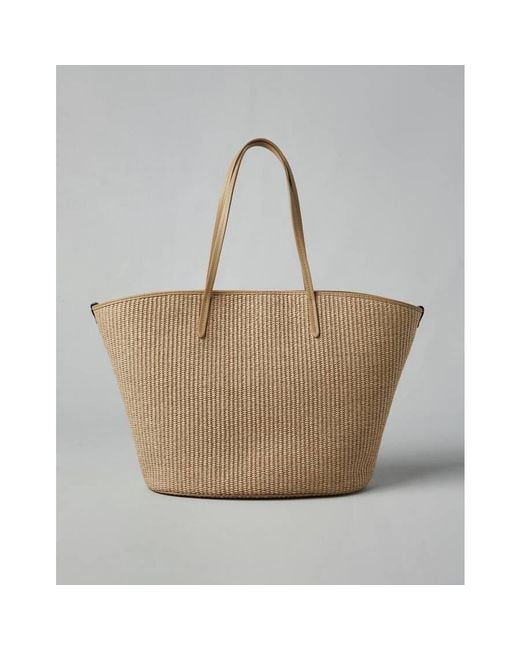 Brunello Cucinelli Gray Woven Leather Tote Bag