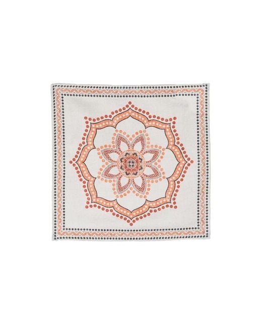 Brunello Cucinelli Pink Cream And Patterned Pocketsquare, One Size for men