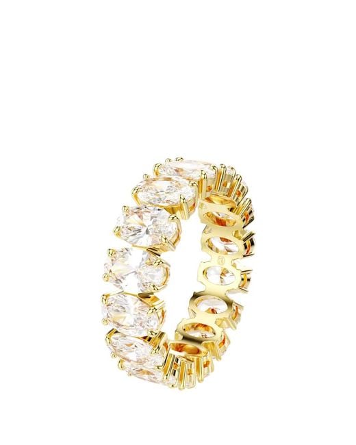 Swarovski Metallic Matrix Oval Cut Crystal Ring, Size 60