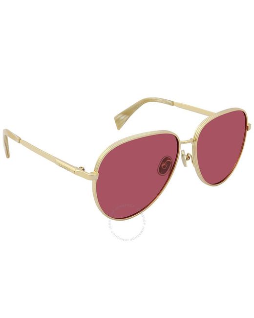 Lanvin Pink Wine Pilot Sunglasses