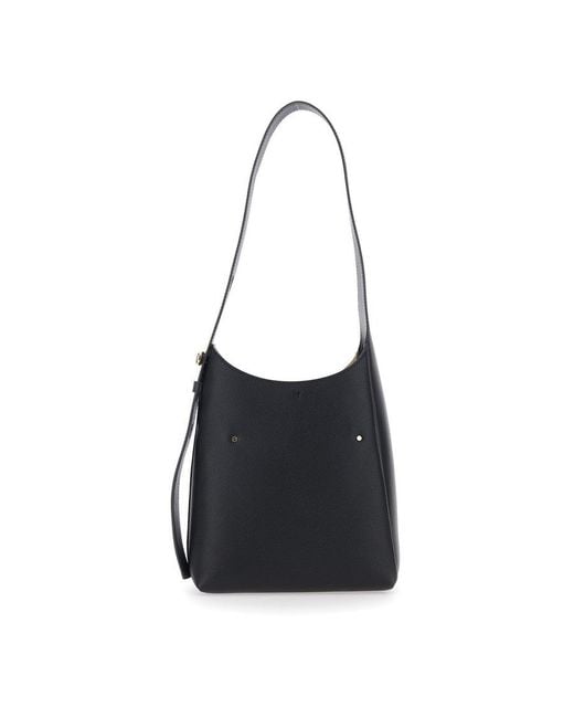 Tory Burch Black Shoulder Bag Romy Piccola With Adjustable Strap Grained Leather For Cow