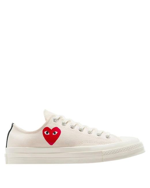 Comme des Garçons White Play X Converse Heart Sneakers, Brand Size 41.5 Us for men