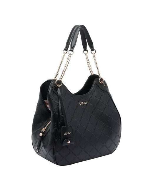 Liu Jo Black Large Logo Satchel Bag