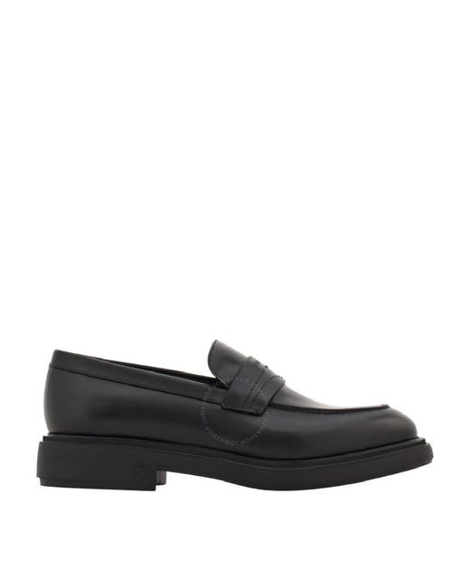 Ferragamo Black Penny Leather Loafers, Size 10 for men