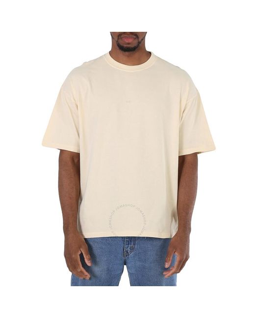 424 Natural Cream Box Logo Embroidered Essential T-shirt for men