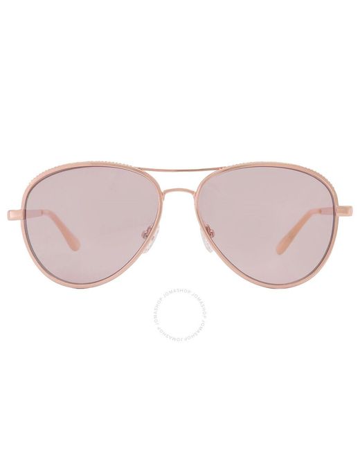Guess Factory Pink Bordeaux Mirror Pilot Sunglasses Gf0350 28u 59