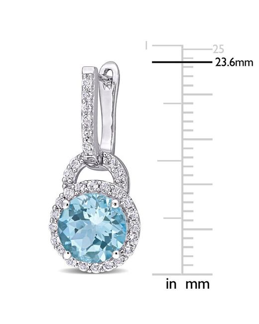 Amour Blue 5 5/8 Ct Tgw Topaz And Sky- Topaz Earrings