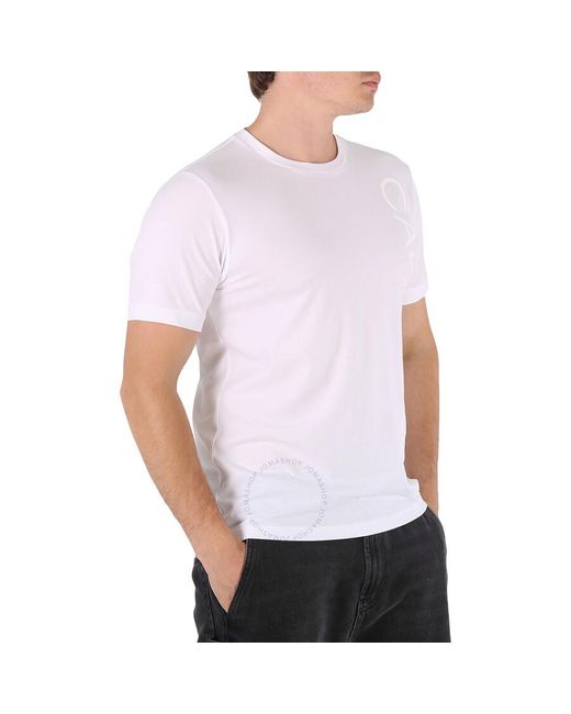Calvin Klein White Vertical Logo Knit Casual T-shirt for men