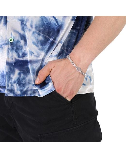 Gucci Metallic Interlocking G Motif Sterling Bracelet, Size 19 for men