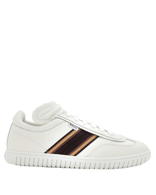 Bally White Parrel Ribbon Leather Low-Top Player Sneakers, Brand Size 39 Us Size 6 for men