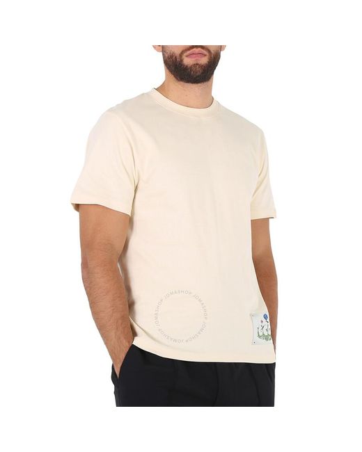 Gcds Whitecup Grey Roses Logo-print T-shirt for men