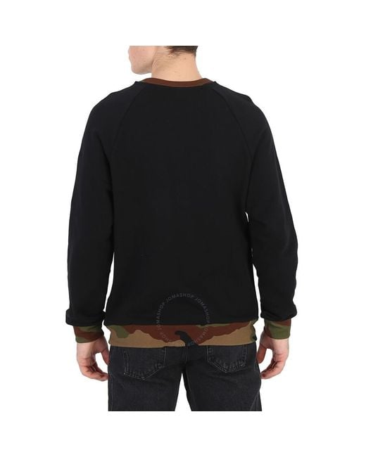 Moschino Black Love Camouflage-trim Cotton Sweatshirt for men