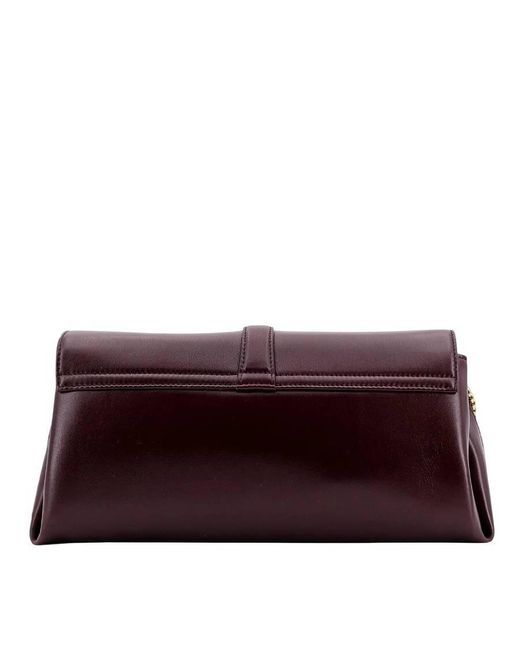 Ferragamo Purple Front Flap Chain-Link Shoulder Bag