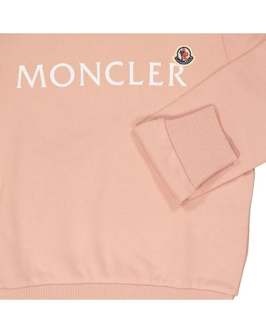 Moncler Pink Kids Cotton Logo Sweatshirt