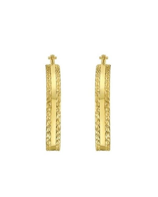 Tresorra Metallic 14K Sparkle Spring Hoop Earrings
