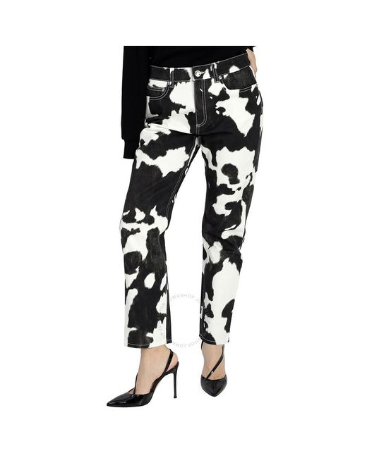 Burberry Black Cow Print Straight-fit Denim Jeans