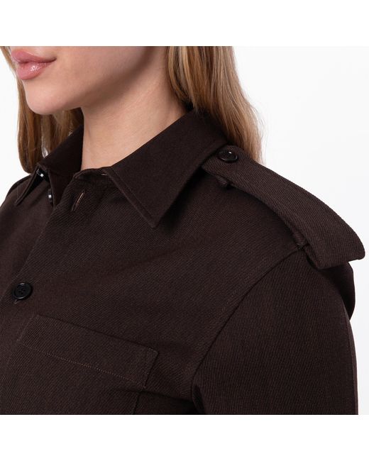 Burberry Black Belted Button-Up Overshirt, Brand Size 2 Us