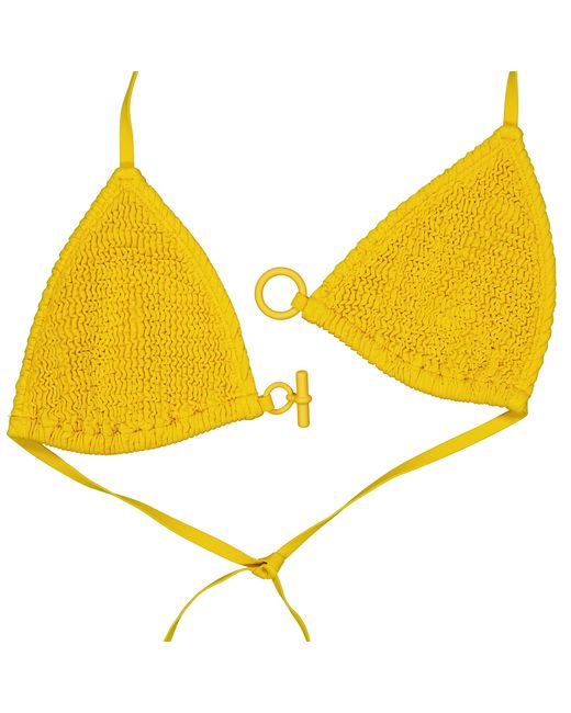 Burberry Yellow Crinkled-Nylon-Bikini-Top