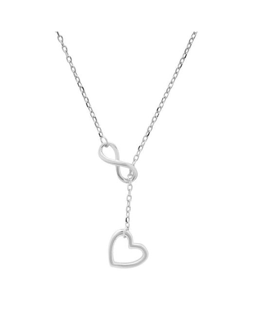 Kylie Harper Metallic Sterling Infinity Heart Y Necklace