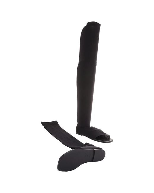 Burberry Black Ladies Marleyton Toe-Ring Detail Over-The-Knee Sock Boots, Brand Size 36.5 Us