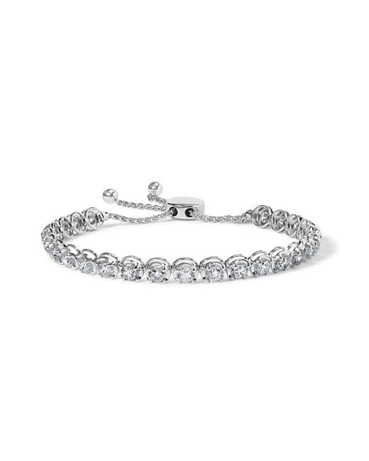 Haus of Brilliance Metallic 14K 6.00 Cttw Diamond 4'-10' Adjustable Bolo Tennis Bracelet (I-J Color, I1-I2 Clarity)