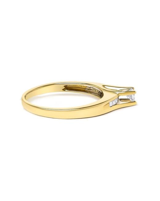 Haus of Brilliance Metallic 14K 1/4 Cttw Princess Cut Diamond Engagement Ring for men