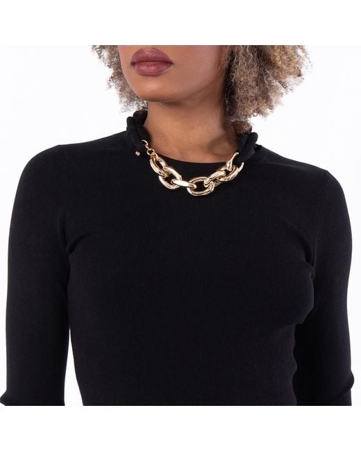 Rabanne Black Paco Short Knitted Long-Sleeve Dress