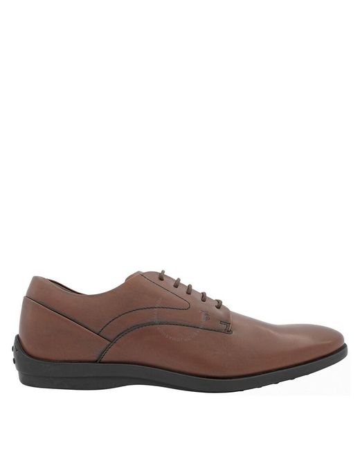 Tod's Brown Leather Lace-up Derby Shoes for men