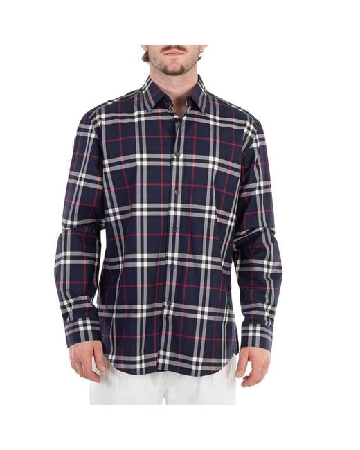 Burberry Multicolor Check Cotton Poplin Shirt for men