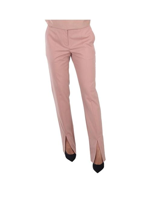 Tibi Pink Toffee Wool-Blend Cassius Suiting Slim Pants