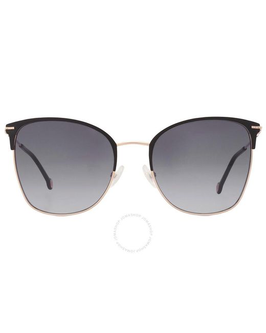 Carolina Herrera Black Grey Shaded Square Sunglasses Ch 0036/s 0rhl/9o 56