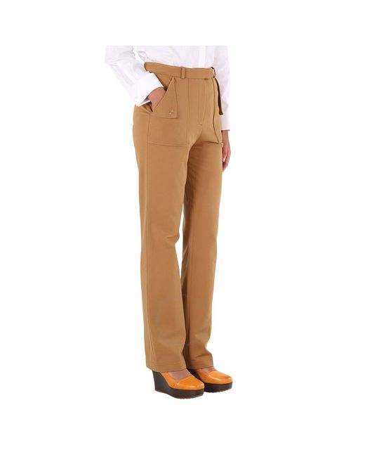 Burberry Brown Biscuit Pocket Detail Jersey Tailo Trousers