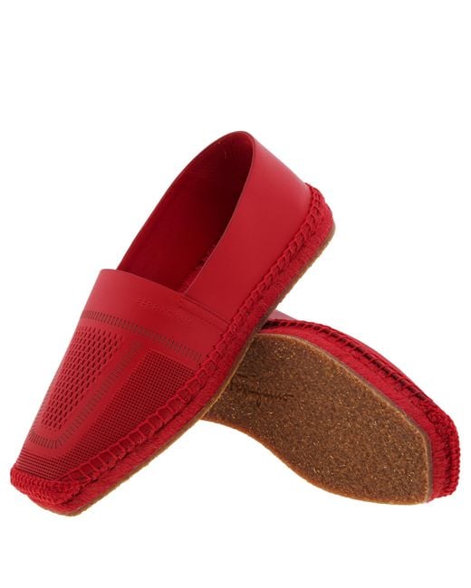 Ferragamo Red Seda Leather Espadrilles