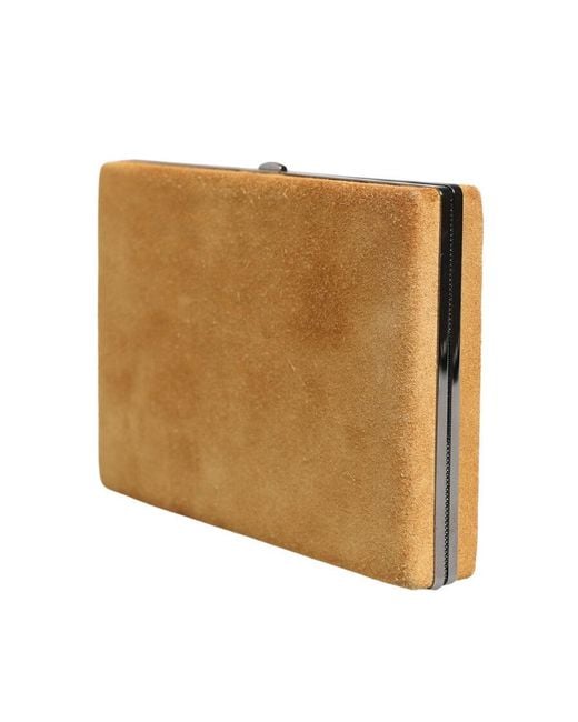 Dolce & Gabbana Natural Velvet Calf Leather Clutch Evening Purse Bag Aluminium