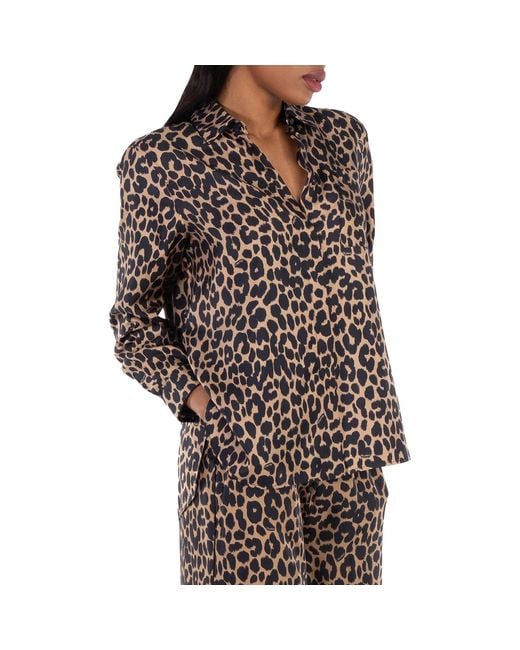 Max Mara Brown Leopard Print Silk Shirt