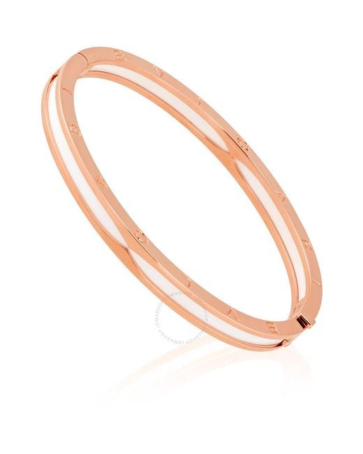 BVLGARI White Bvlgati B.Zero1 And Ceramic Bangle Bracelet