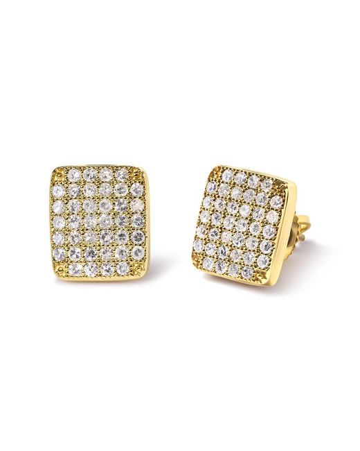 Haus of Brilliance Metallic 14K 1/2 Cttw Diamond Square Shaped Composite Cluster Stud Earrings (I-J Color, I1-I2 Clarity) for men